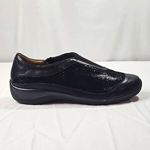 ZIERA Jump Leather/Suede Black Womens Loafers Size 38/7.5